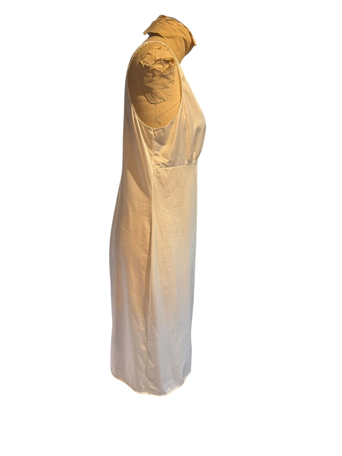 Vanity Fair Vintage Cream Sleeveless Slip Dress