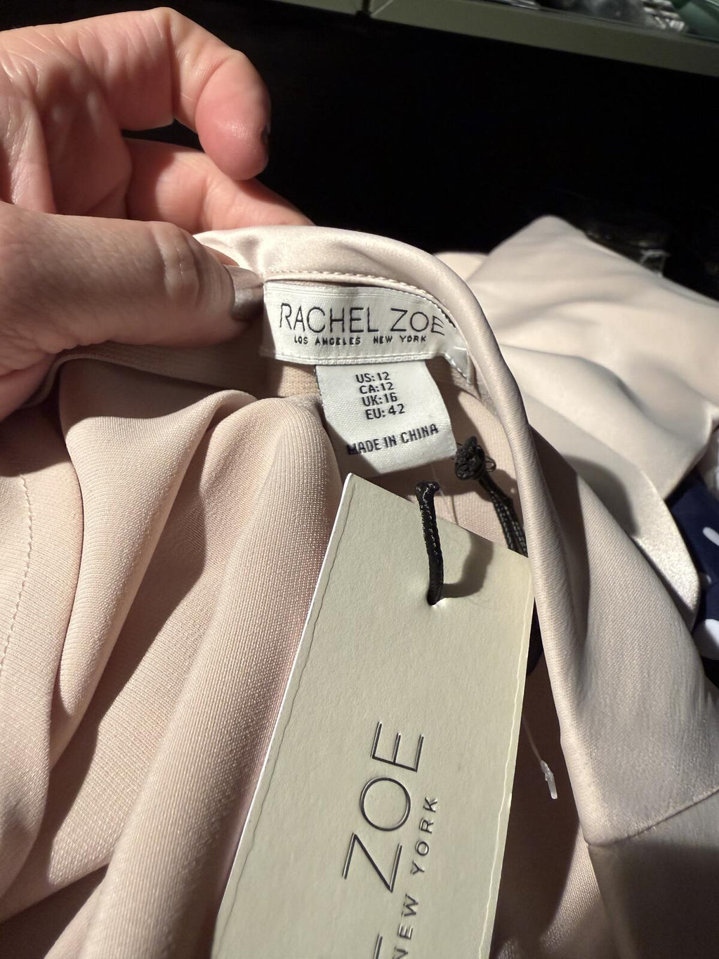 Rachel Zoe Cream Satin Midi Skirt