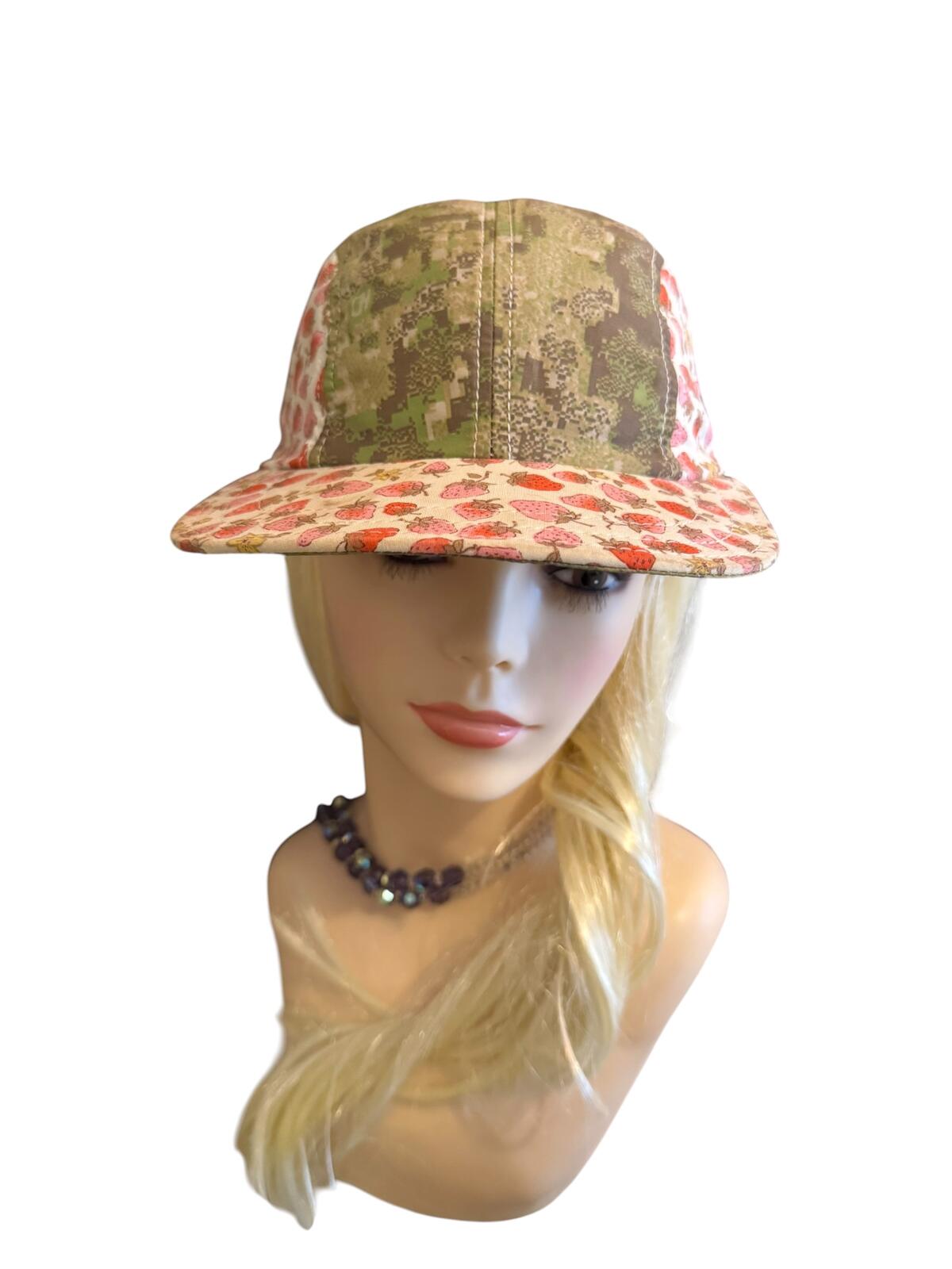Sew Lab USA + Landscape Strawberry and Camouflage Print Cap