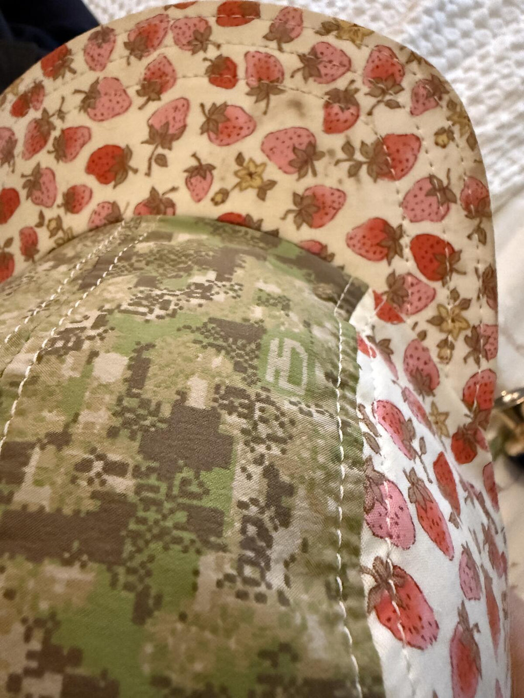 Sew Lab USA + Landscape Strawberry and Camouflage Print Cap