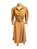Stuart Alan Vintage Tan Belted Faux Suede Dress