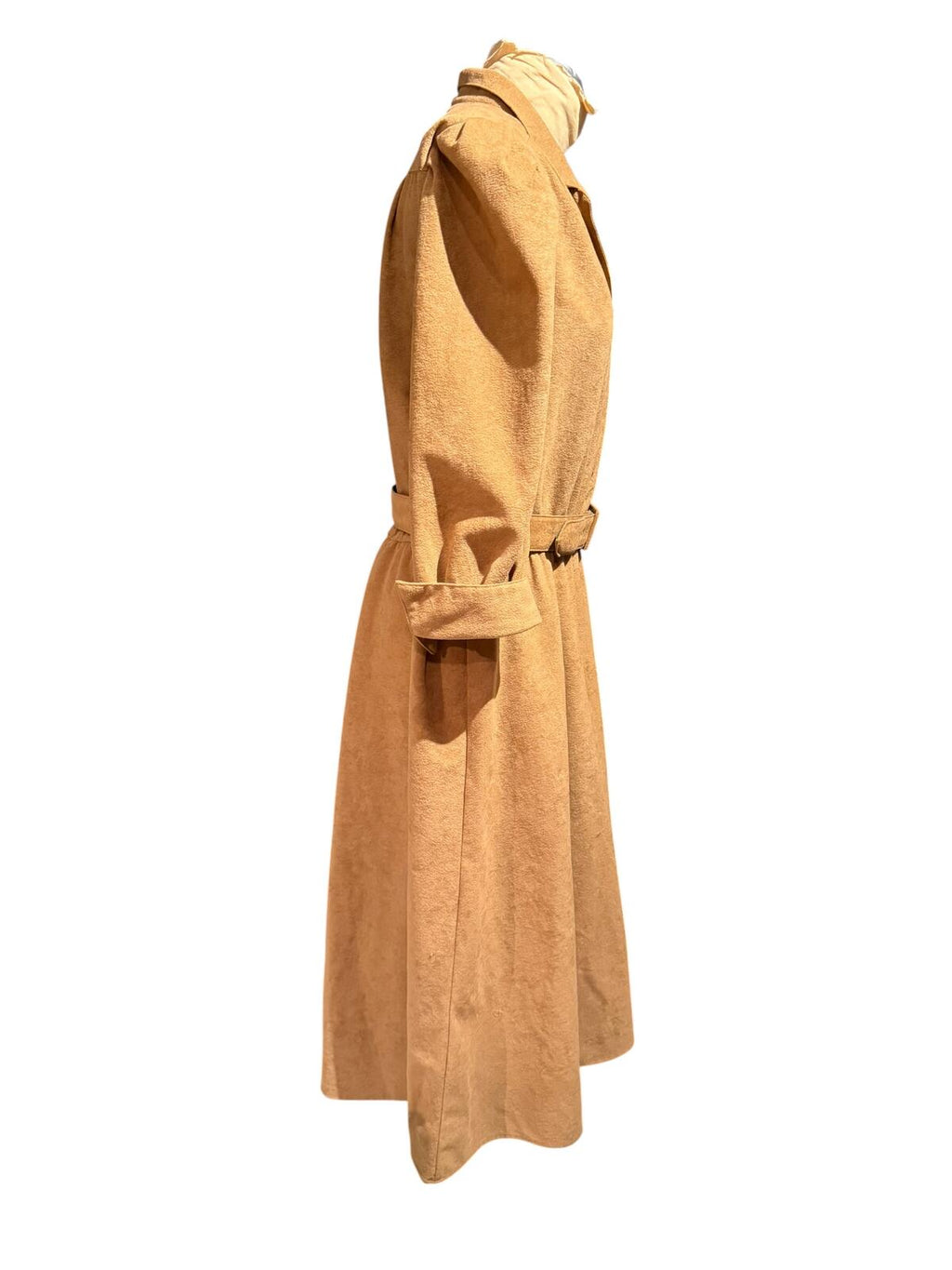 Stuart Alan Vintage Tan Belted Faux Suede Dress