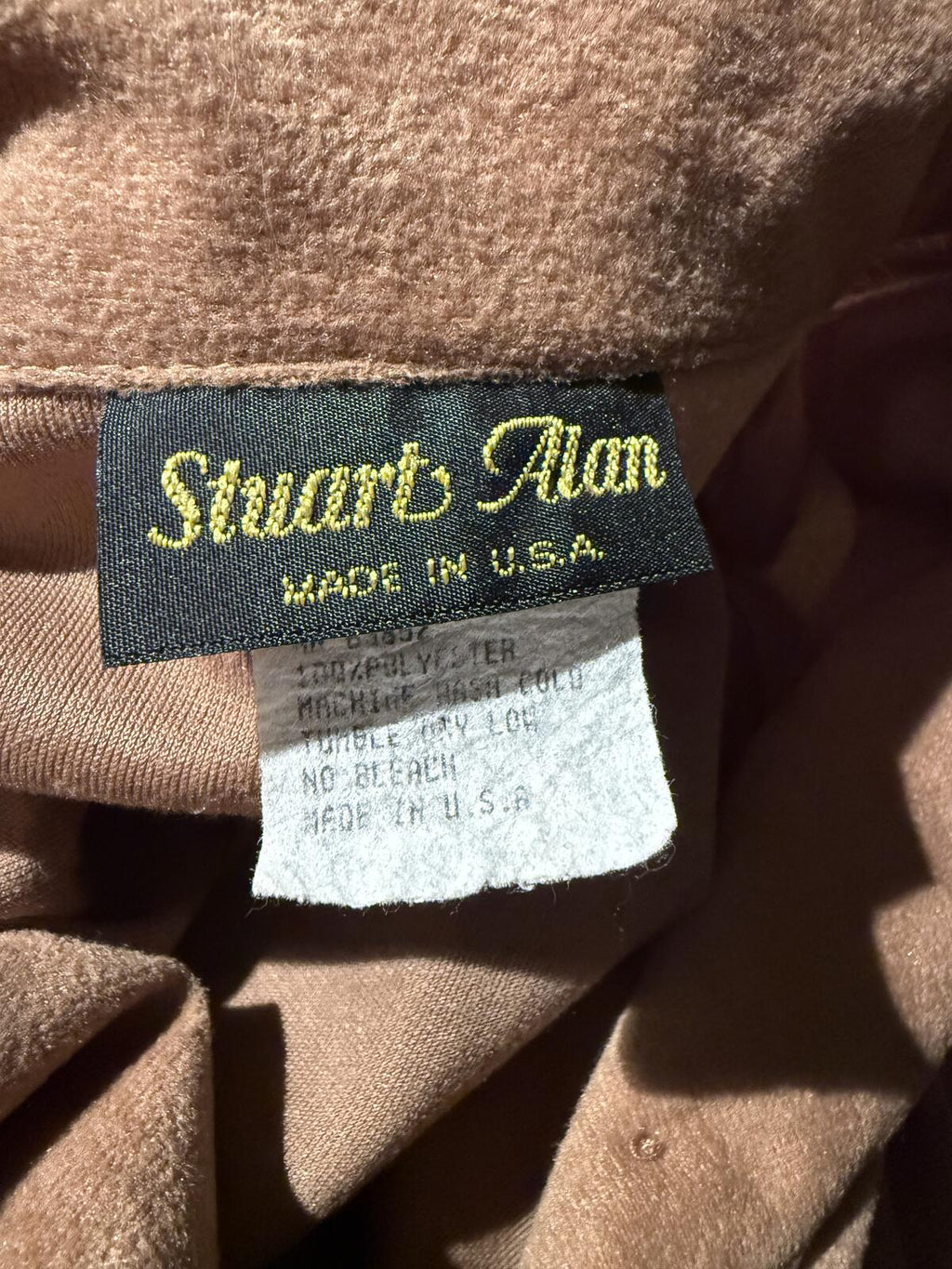 Stuart Alan Vintage Tan Belted Faux Suede Dress
