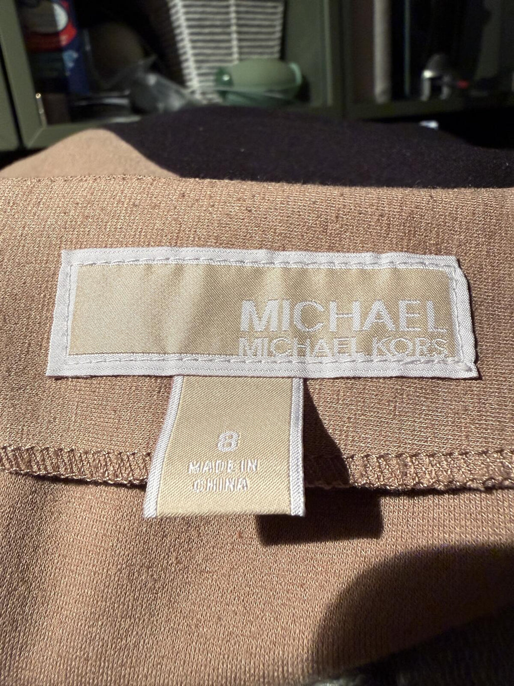 Michael Kors Two-Tone Beige and Black Color Block Mini Skirt