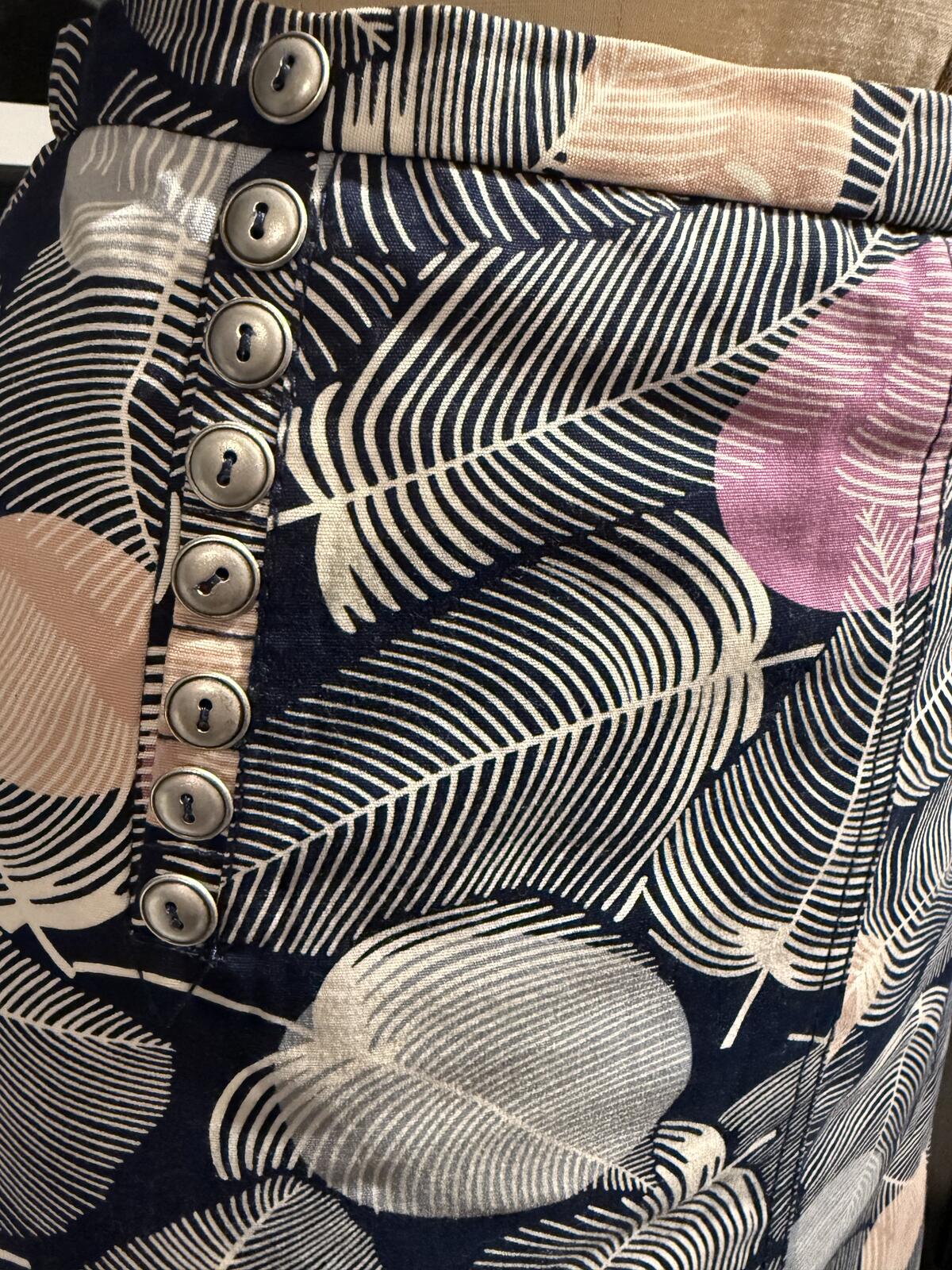 Maxazria Collection A-Line Skirt with Abstract Leaf Print