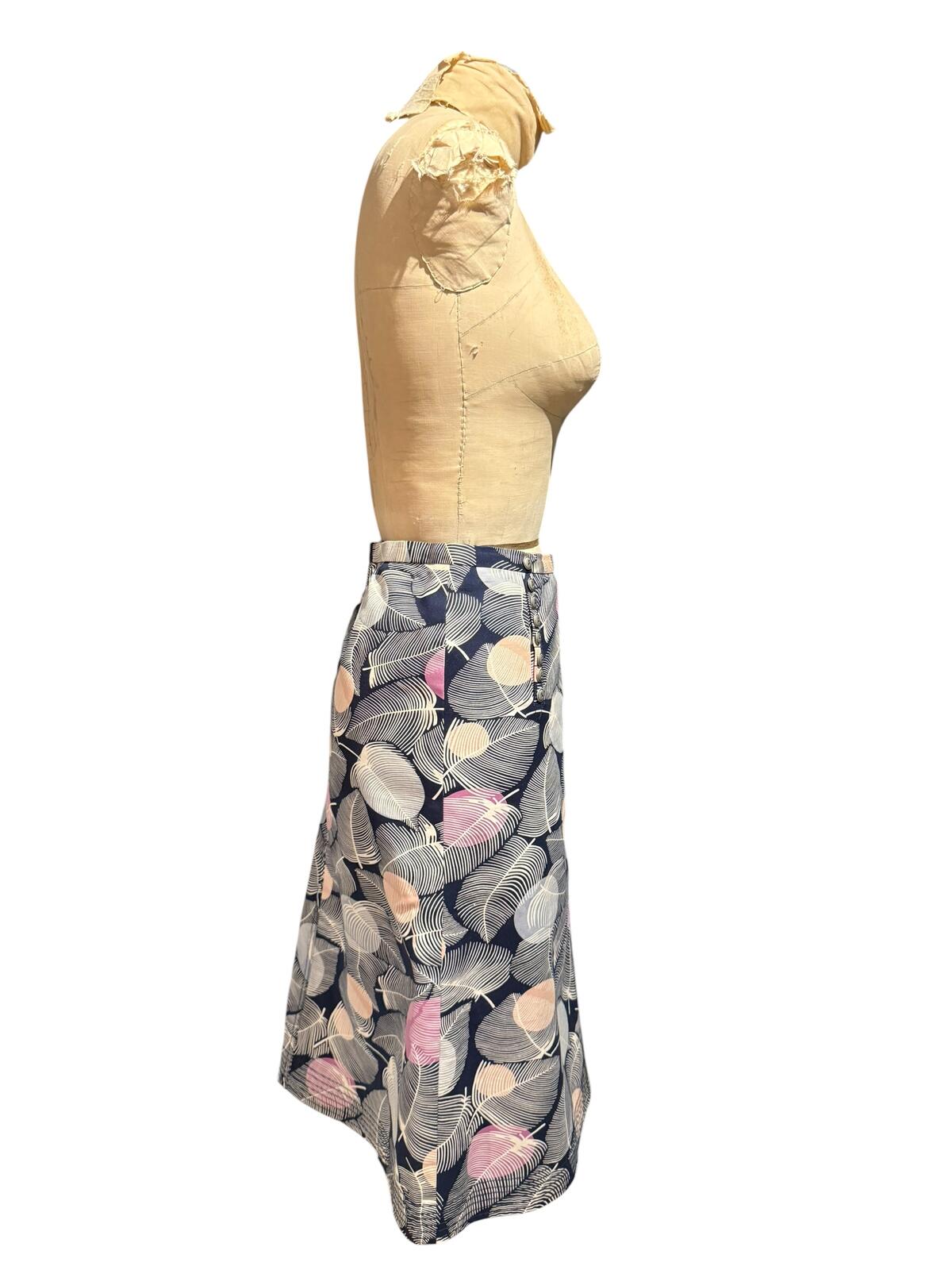 Maxazria Collection A-Line Skirt with Abstract Leaf Print
