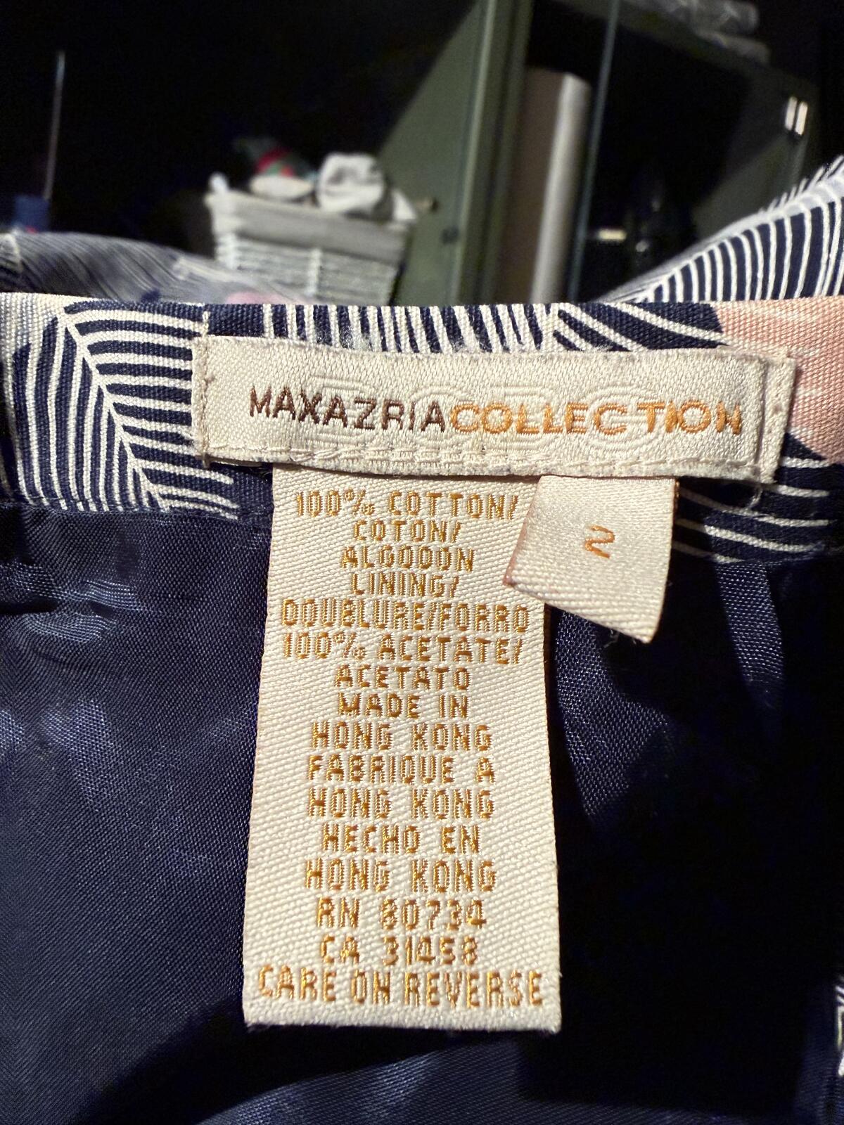 Maxazria Collection A-Line Skirt with Abstract Leaf Print