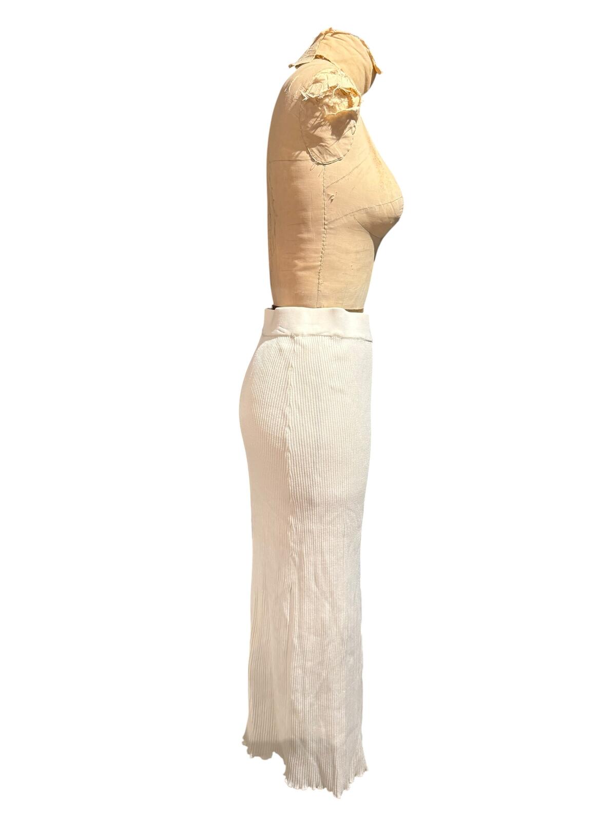 Significant Other White Button-Accent Midi Skirt