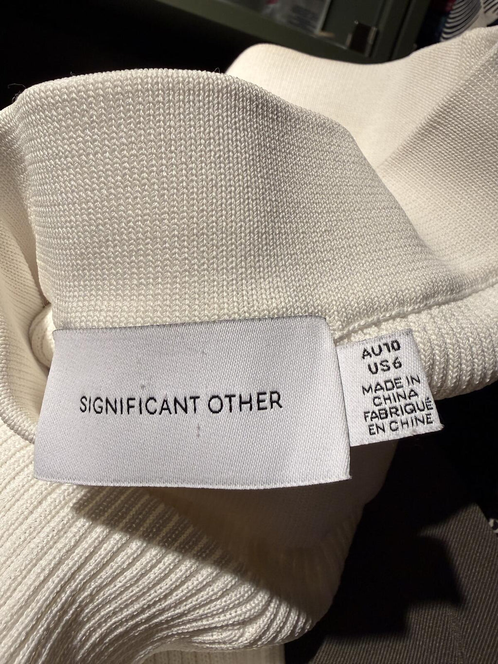 Significant Other White Button-Accent Midi Skirt