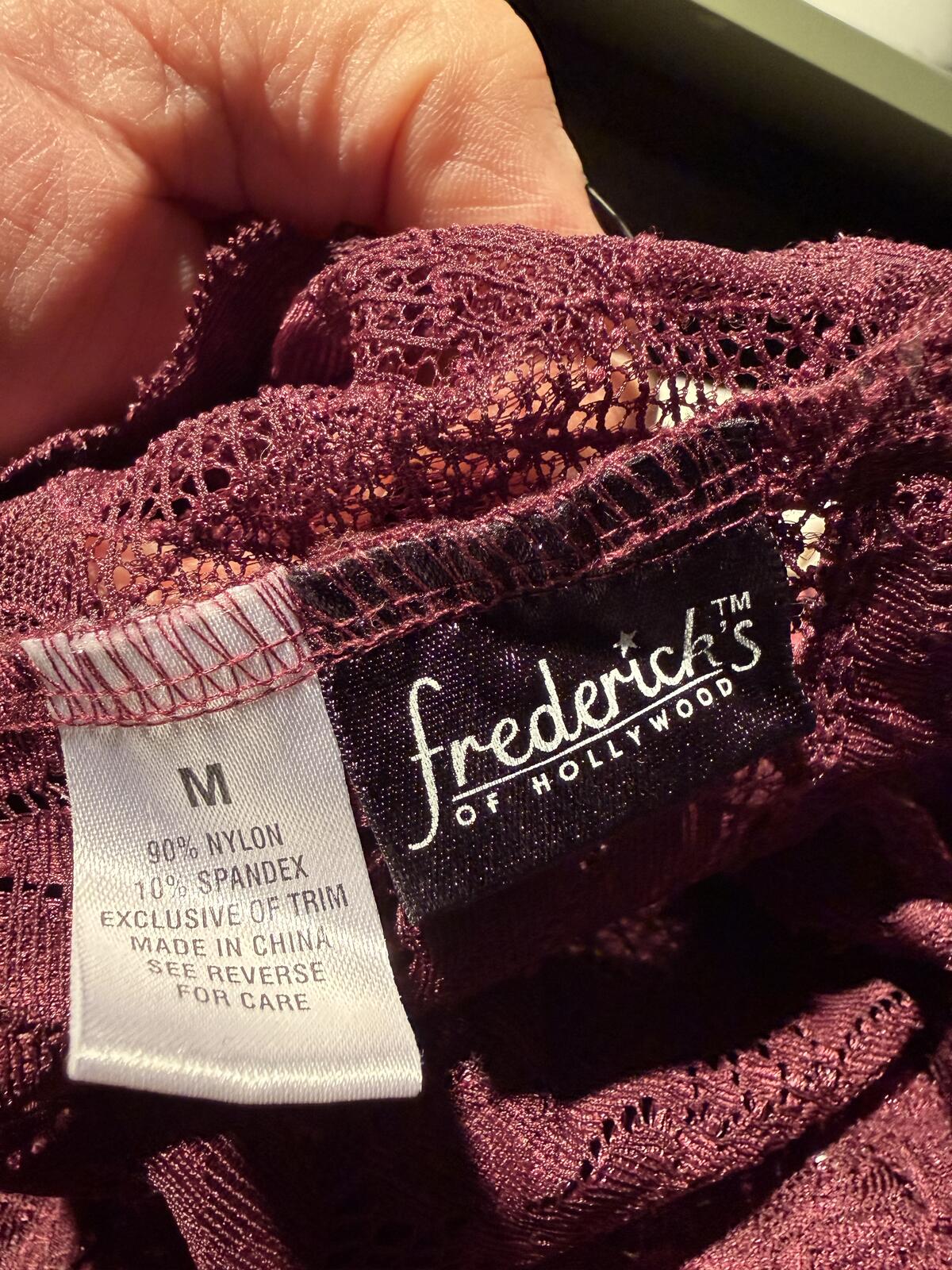 Frederick’s of Hollywood Burgundy Lace Halter Top