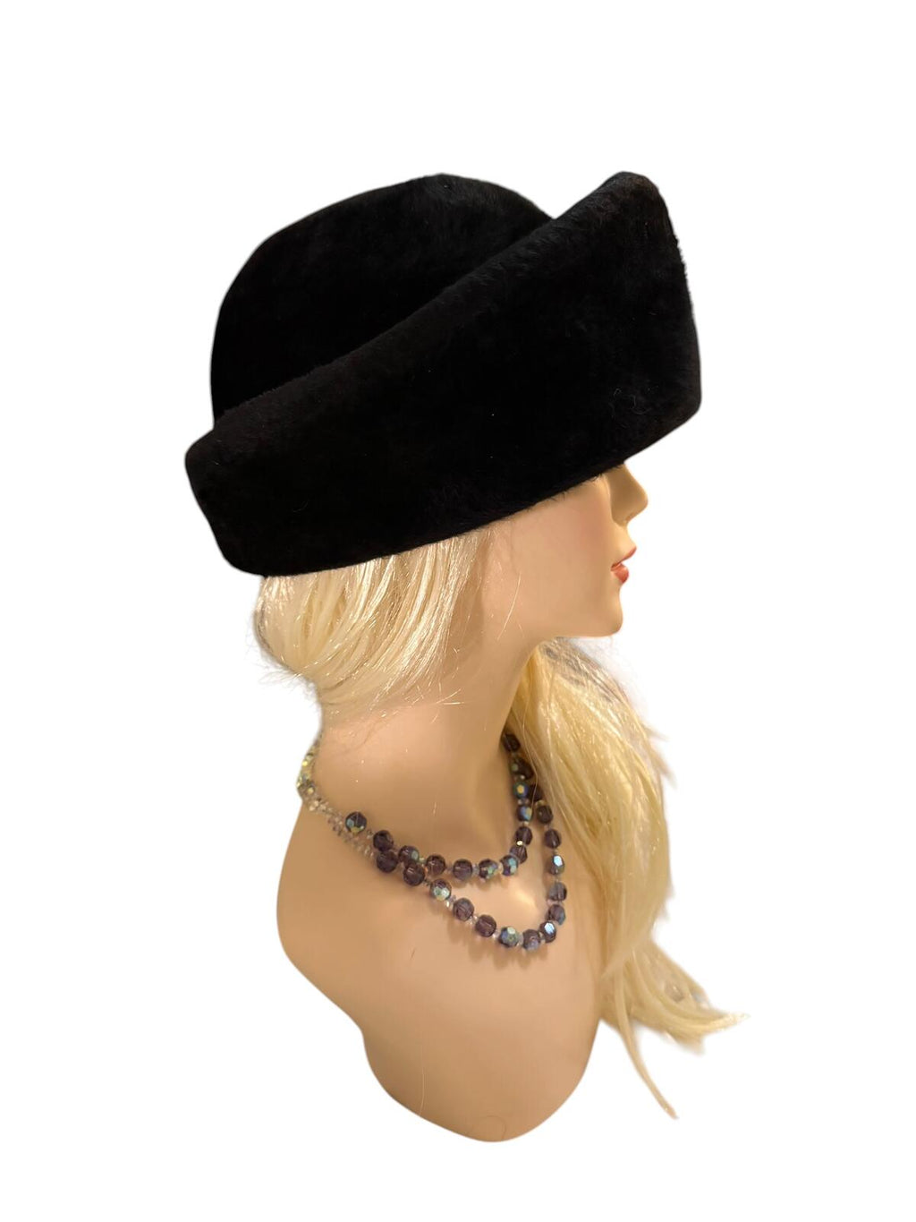 La Vienne Black Vintage Cloche Style Hat