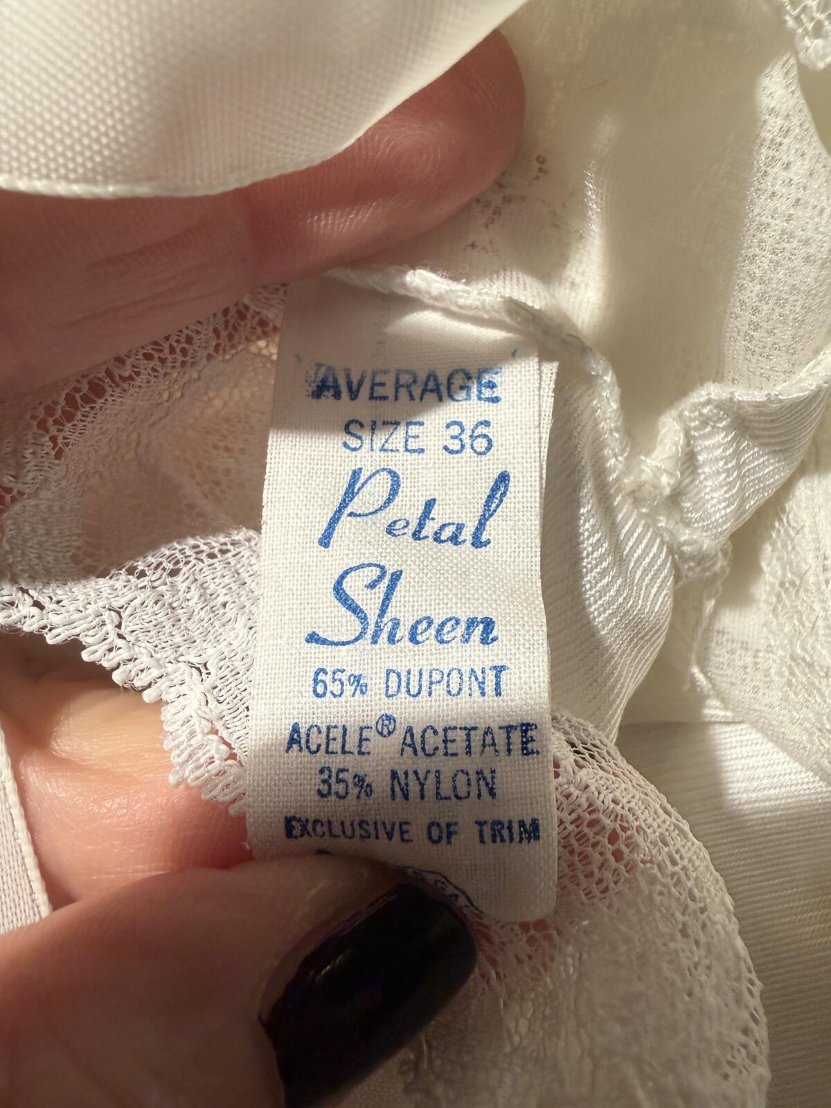 Petal Sheen Vintage Cream Lace Trim Slip Dress