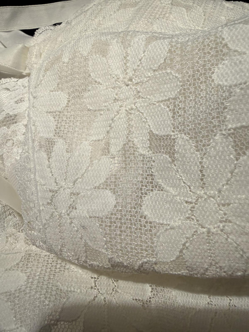Petal Sheen Vintage Cream Lace Trim Slip Dress