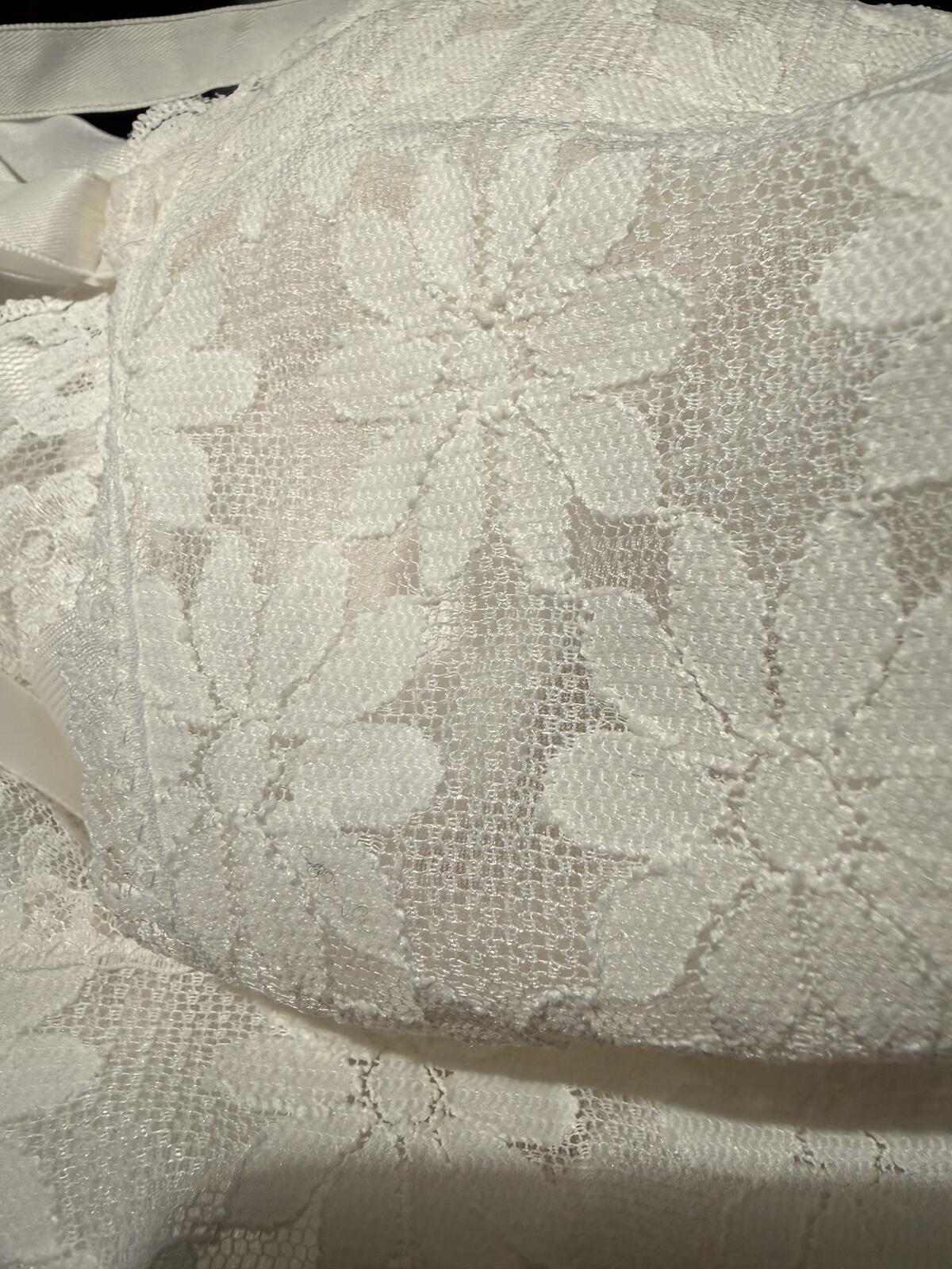 Petal Sheen Vintage Cream Lace Trim Slip Dress