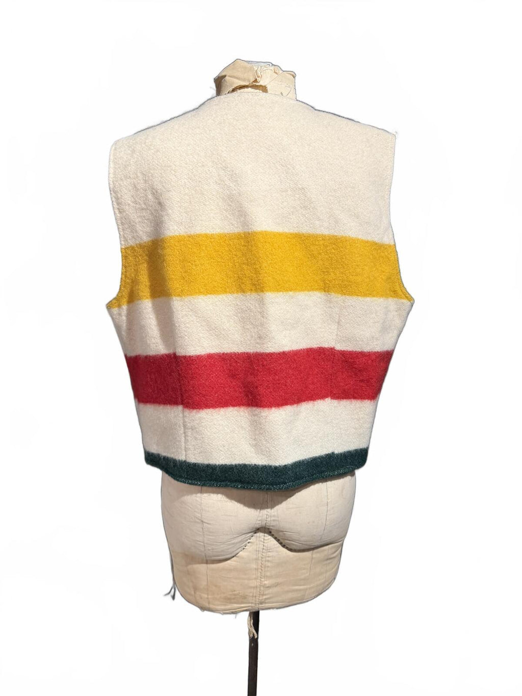 Vintage Hudson Bay Wool Striped Button-Up Vest