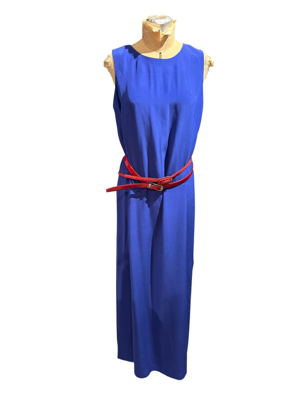 Maggie London 100% Silk Royal Blue Maxi Dress