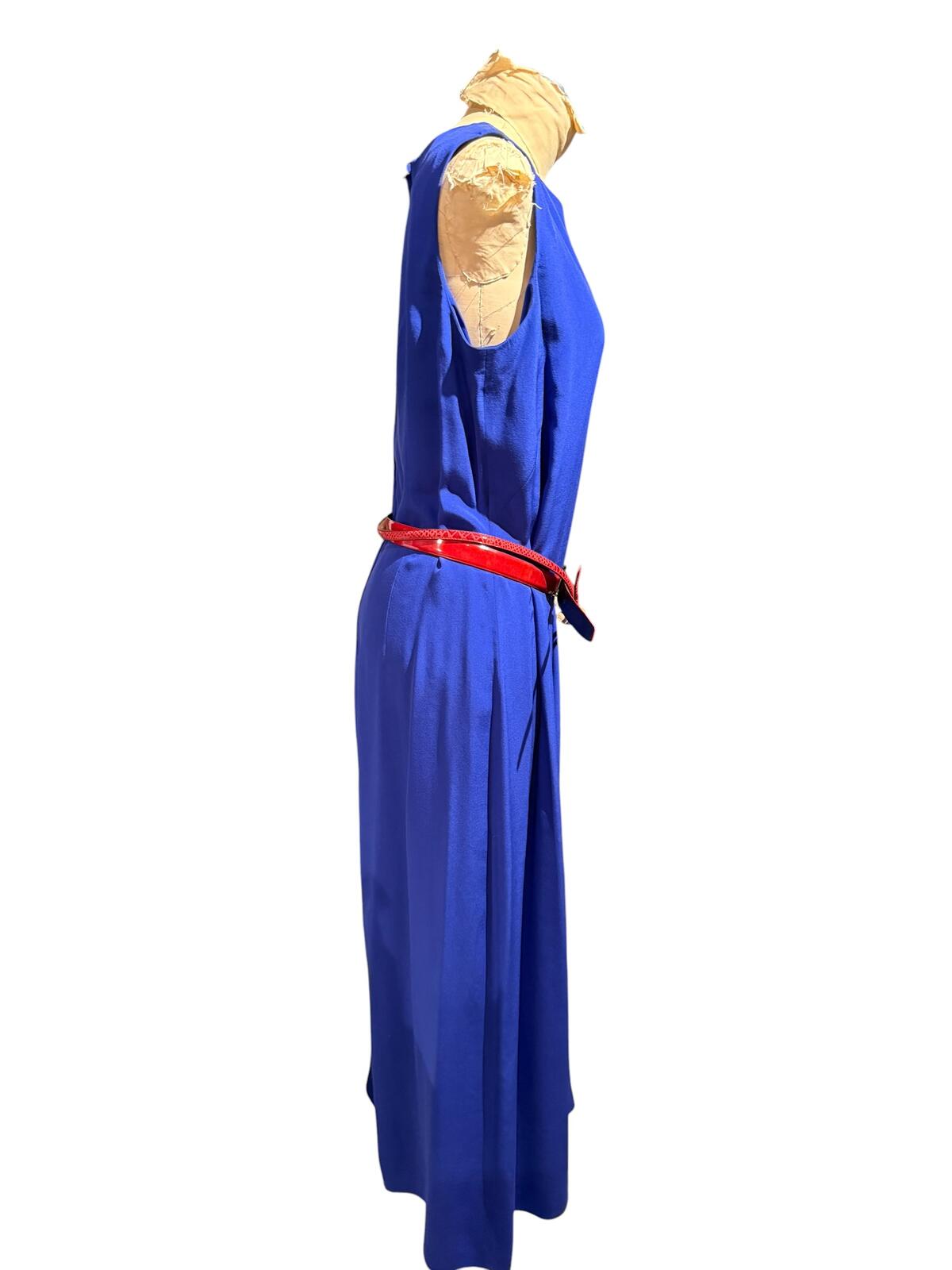 Maggie London 100% Silk Royal Blue Maxi Dress