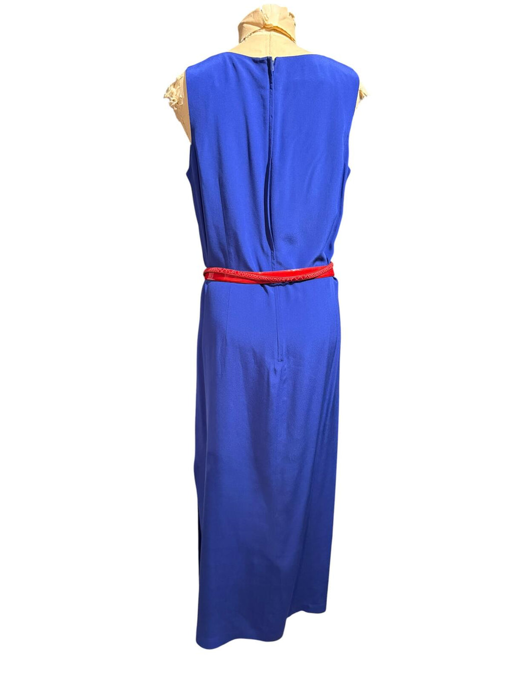 Maggie London 100% Silk Royal Blue Maxi Dress