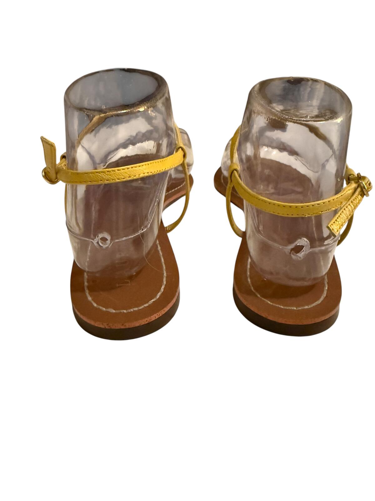 Ralph Lauren Yellow T-Strap Flat Sandals