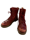 Dr. Martens Red Leather Lace-Up Boots