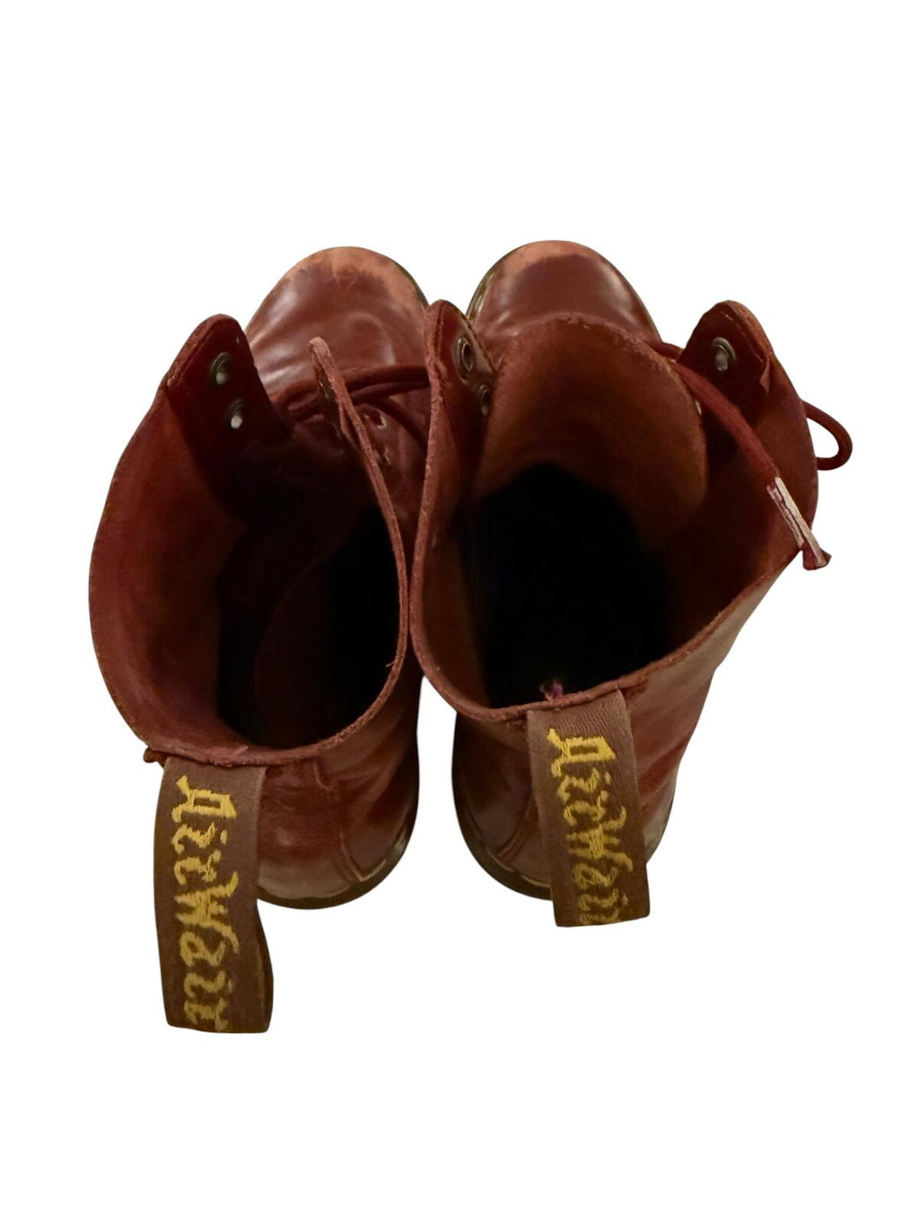 Dr. Martens Red Leather Lace-Up Boots
