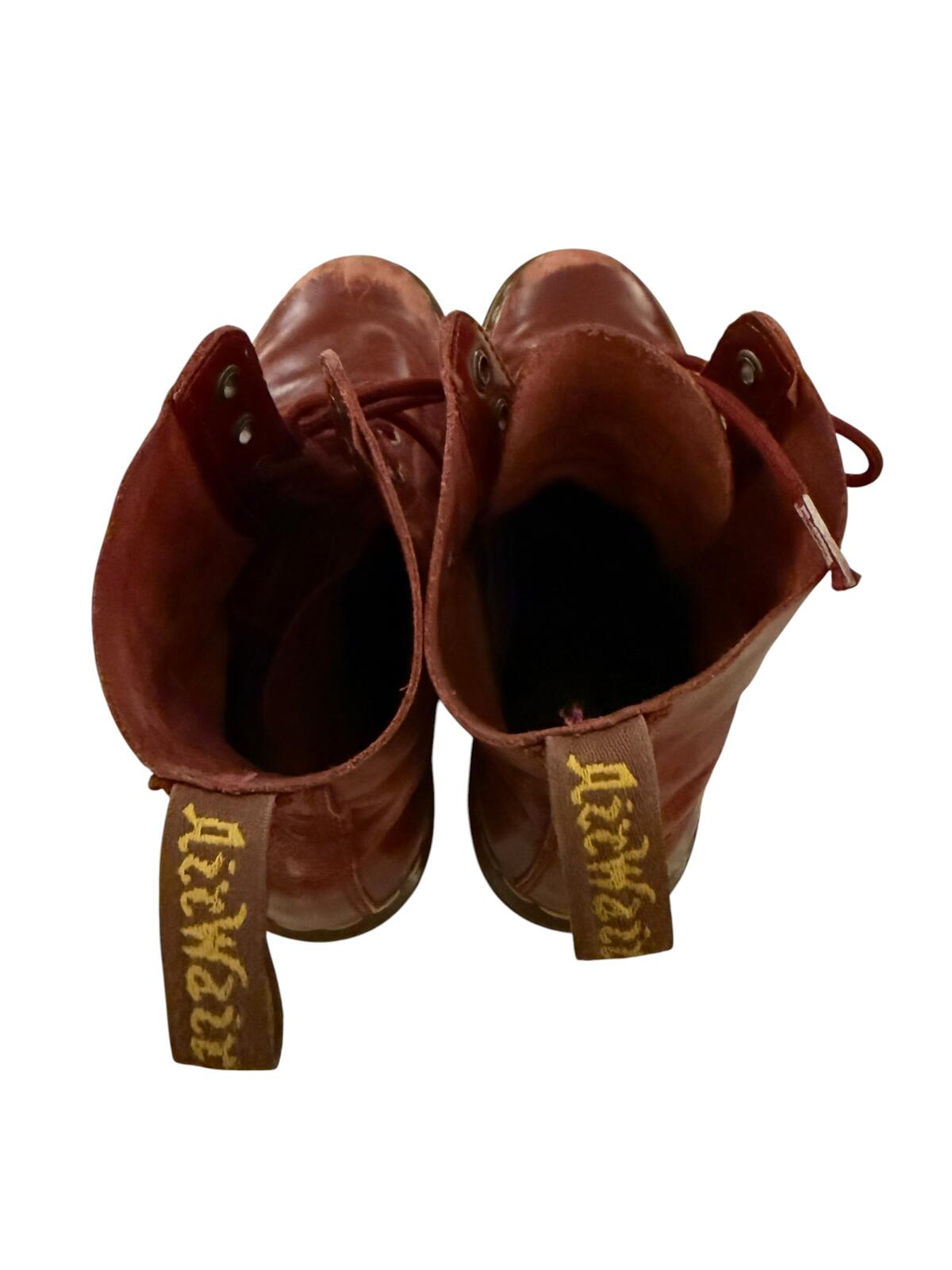 Dr. Martens Red Leather Lace-Up Boots
