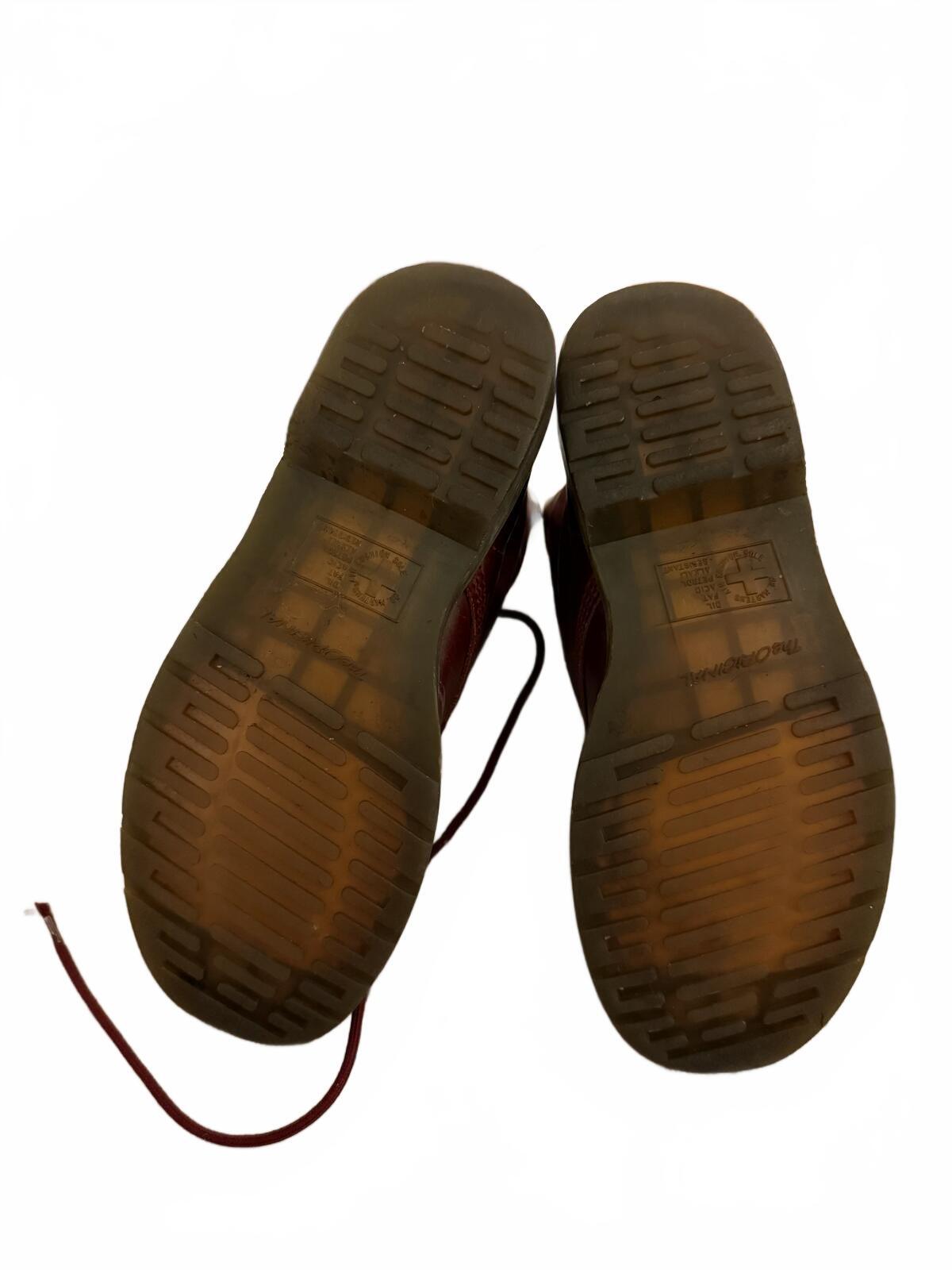 Dr. Martens Red Leather Lace-Up Boots