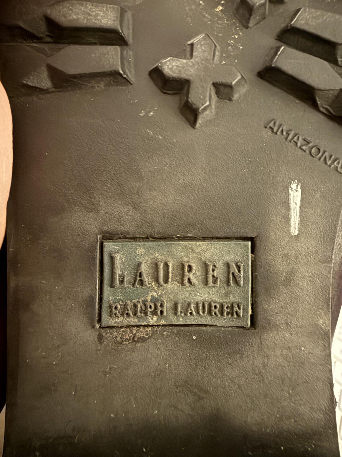 Ralph Lauren Black Mid-Calf Leather Boots with Buckle Strap