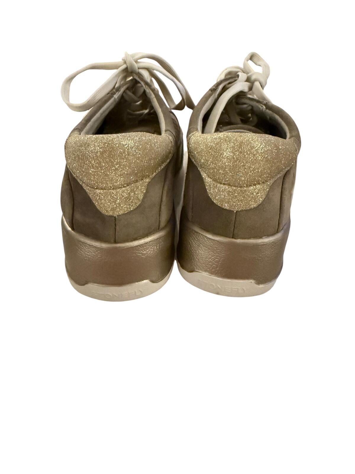 Stonefly Leather Sneakers with Glitter Detail