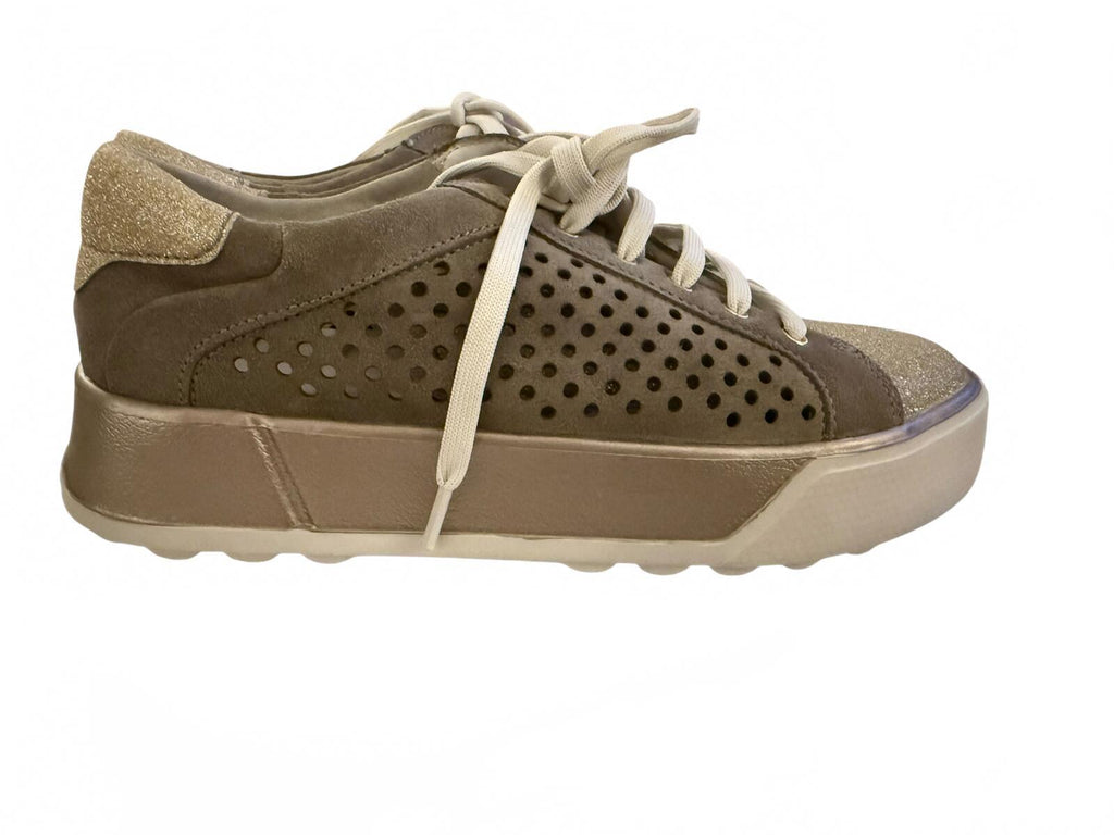 Stonefly Leather Sneakers with Glitter Detail