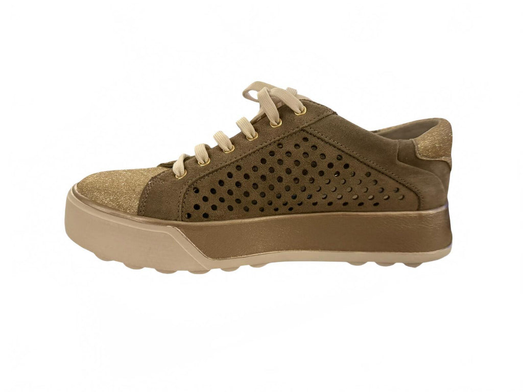 Stonefly Leather Sneakers with Glitter Detail