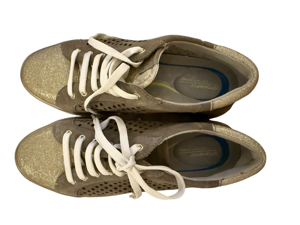Stonefly Leather Sneakers with Glitter Detail