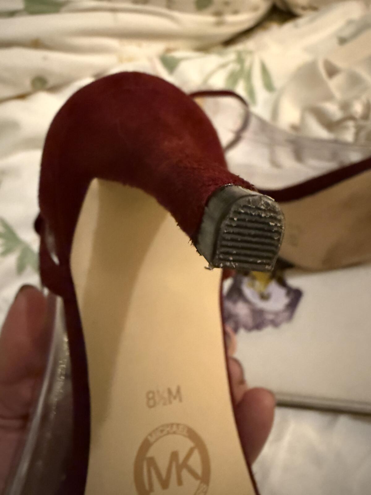Michael Kors Burgundy Suede Ankle Strap Heels