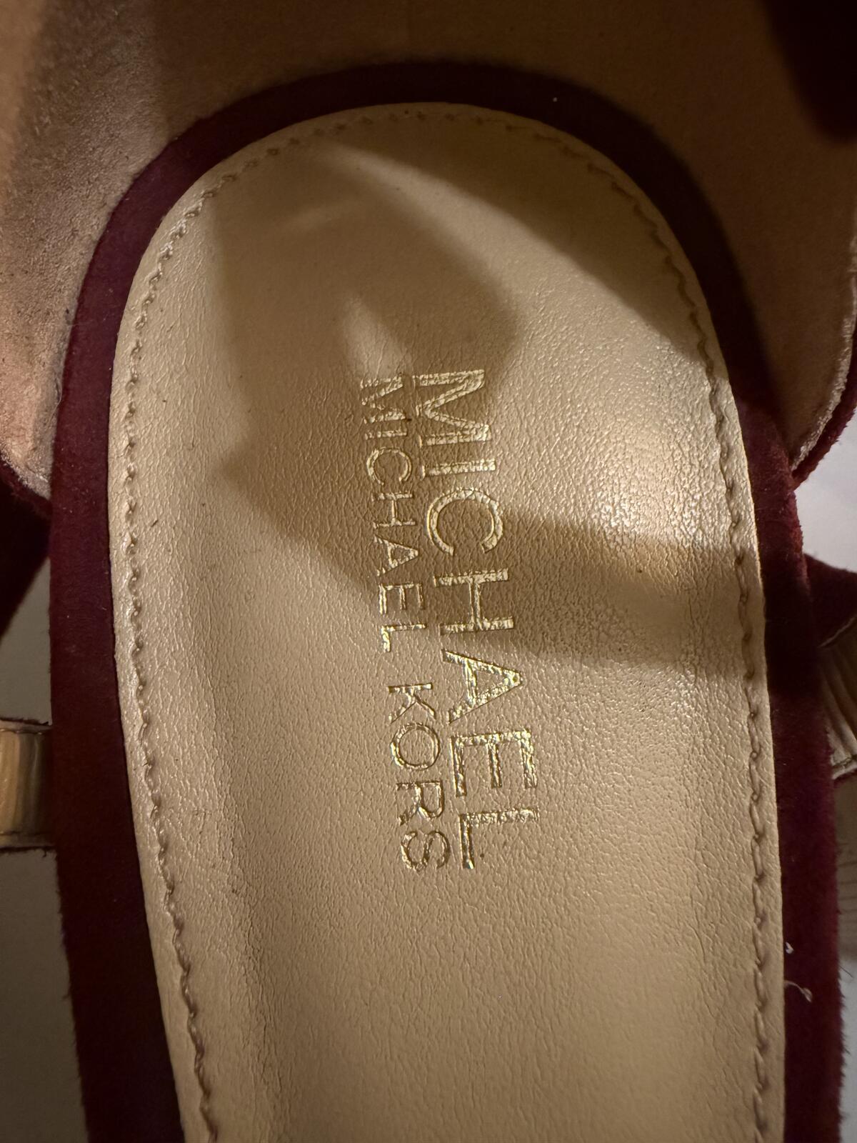 Michael Kors Burgundy Suede Ankle Strap Heels