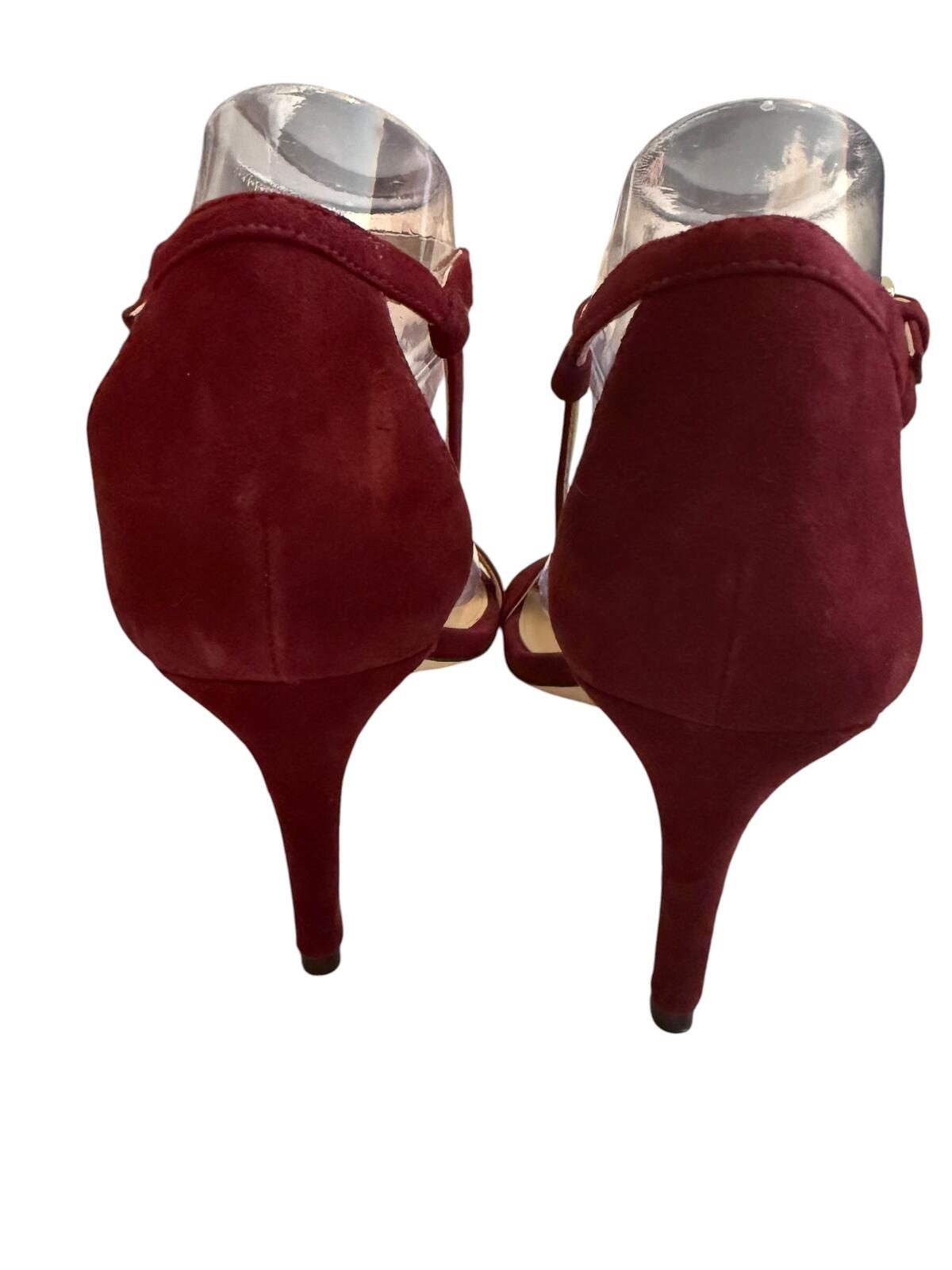 Michael Kors Burgundy Suede Ankle Strap Heels