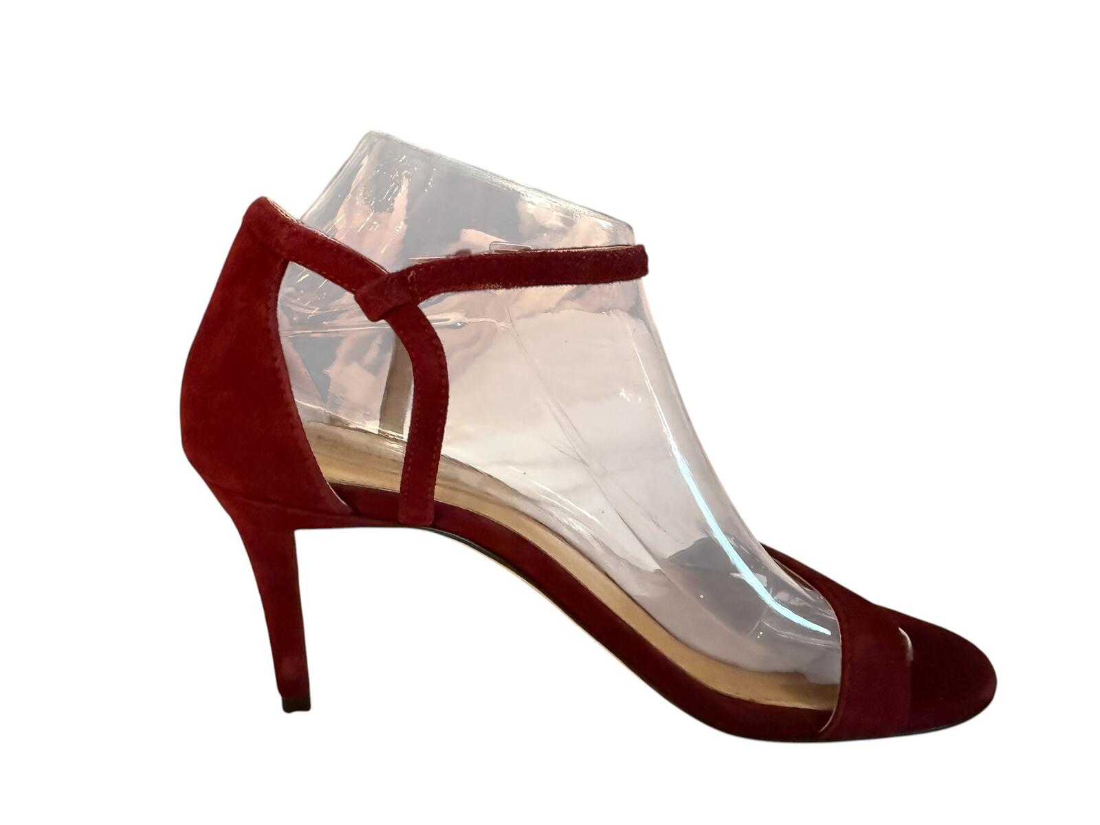 Michael Kors Burgundy Suede Ankle Strap Heels