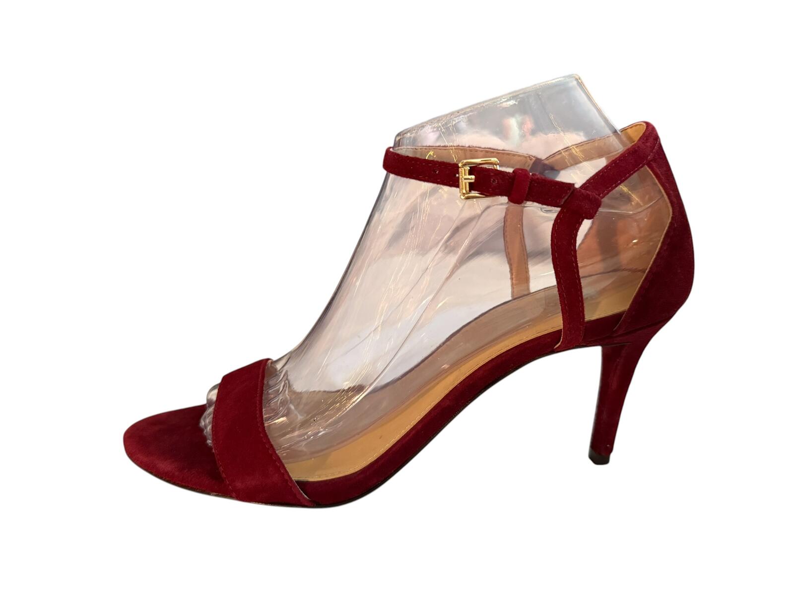Michael Kors Burgundy Suede Ankle Strap Heels
