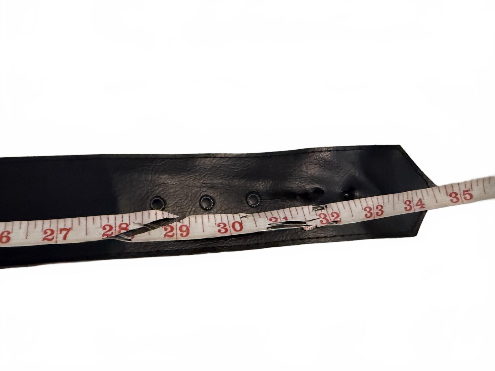 Floral Pattern Wide Belt with Black Buckle