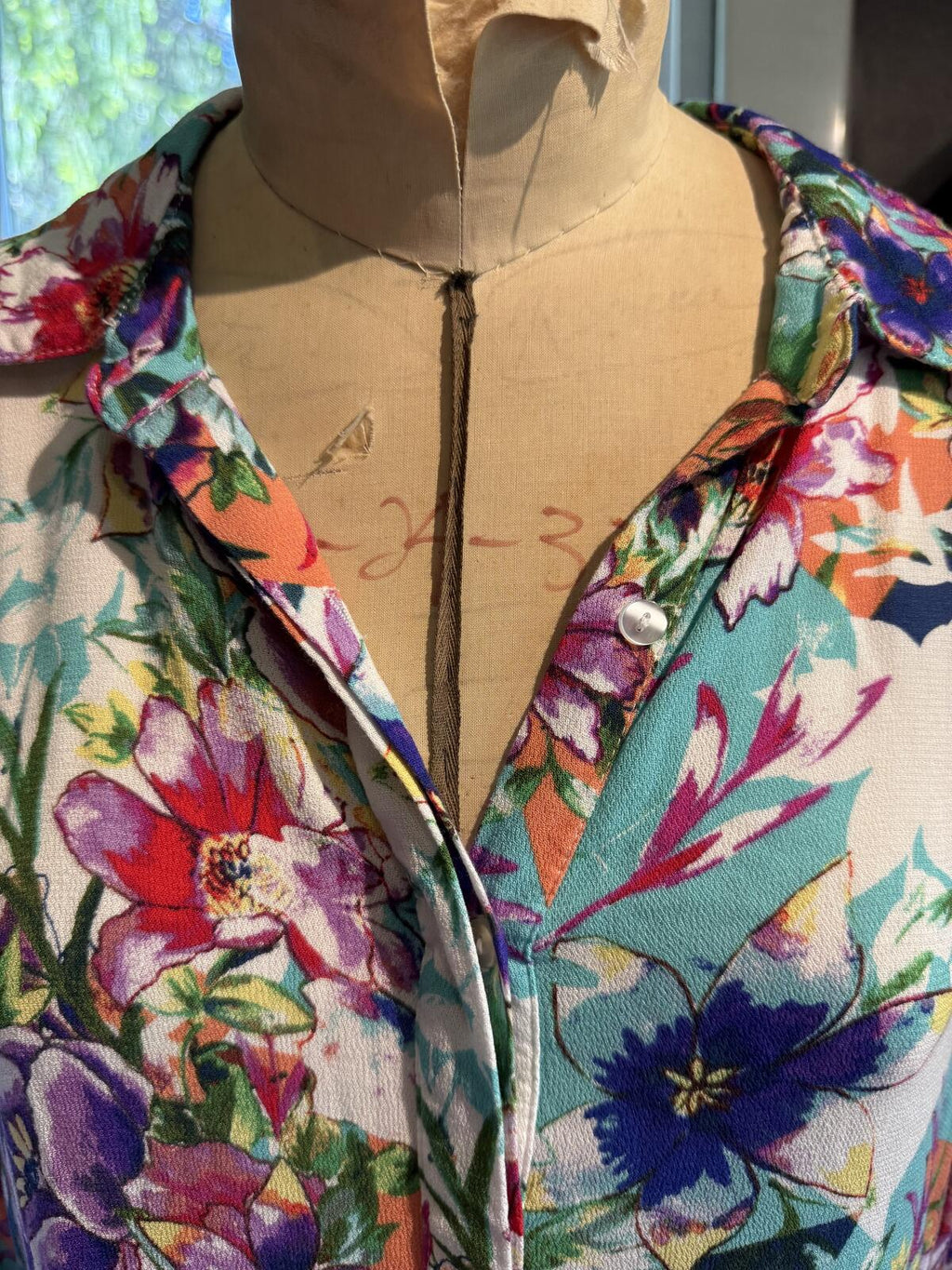 Cupio Floral Print Long Sleeve Button-Up Dress