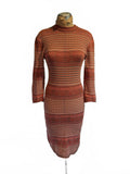 Free People Long Sleeve Knit Dress with Striped Pattern
