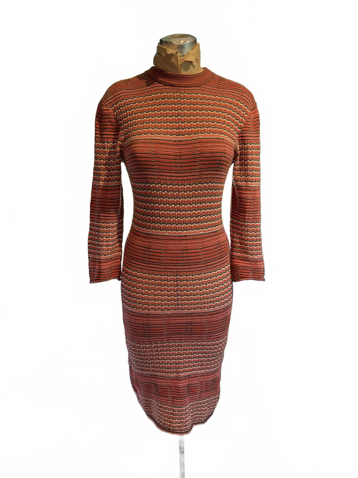 Free People Long Sleeve Knit Dress with Striped Pattern