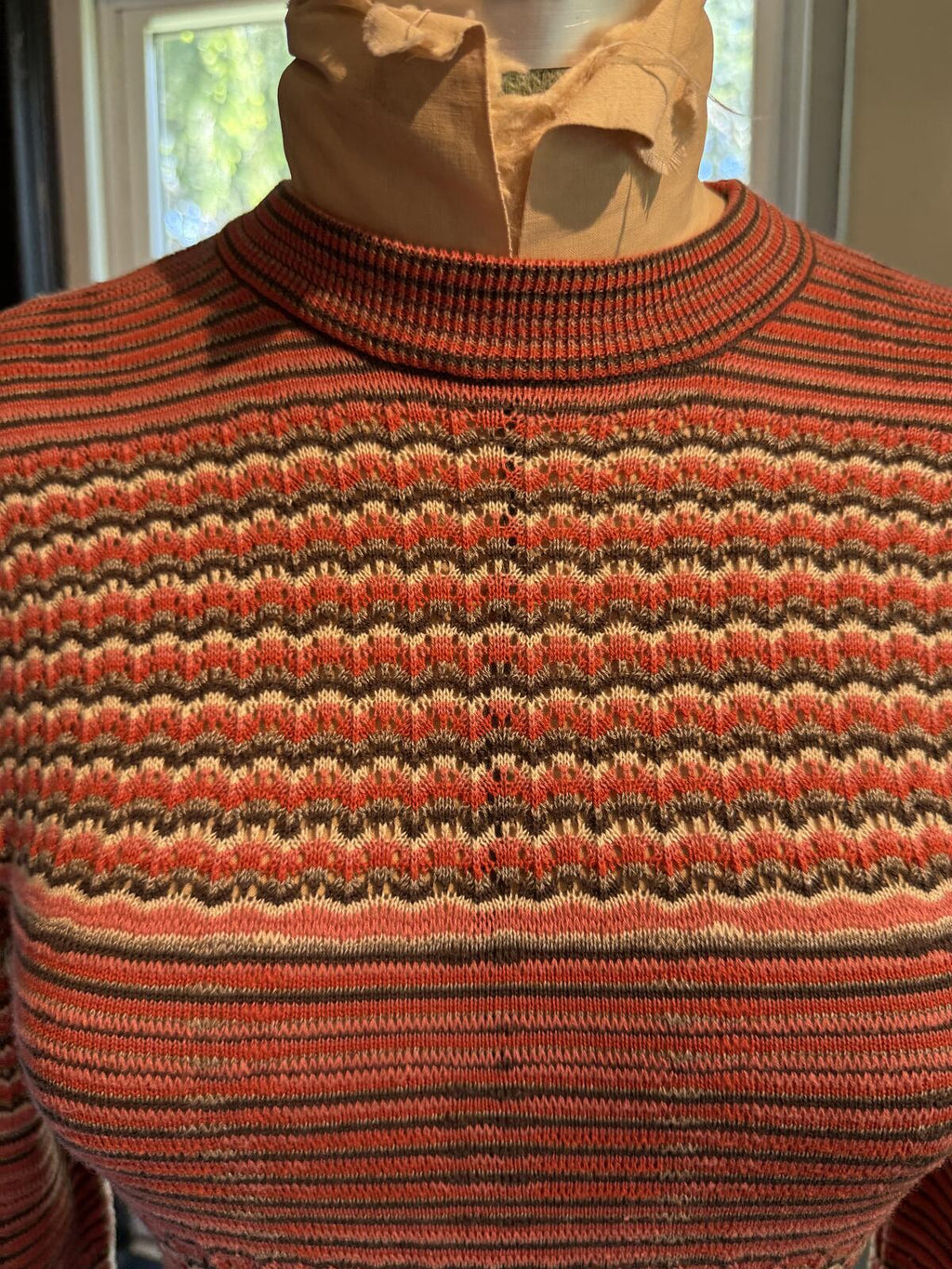 Free People Long Sleeve Knit Dress with Striped Pattern