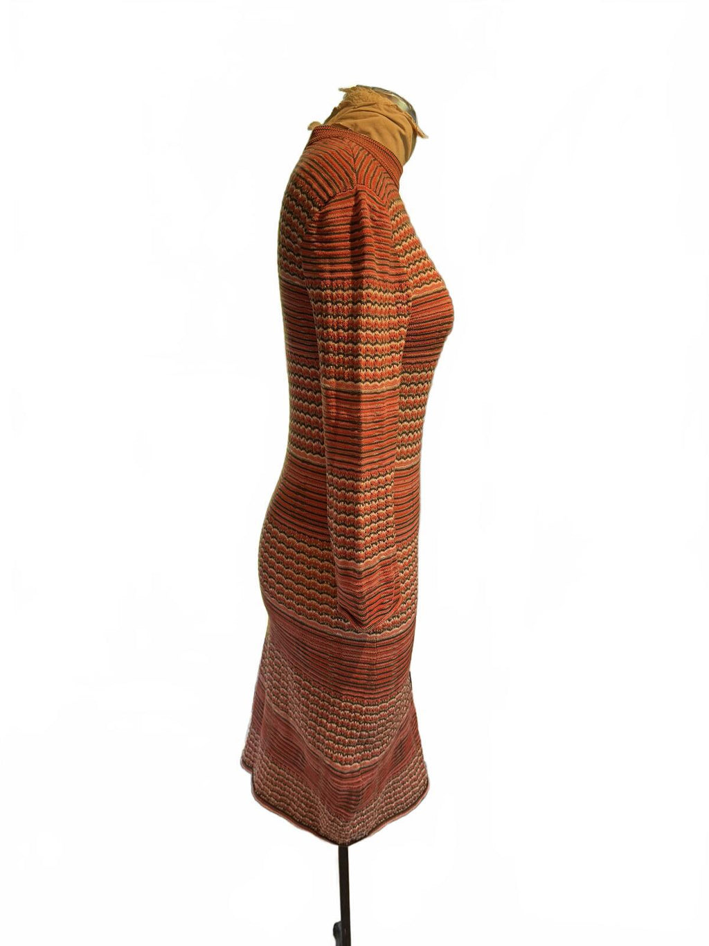 Free People Long Sleeve Knit Dress with Striped Pattern