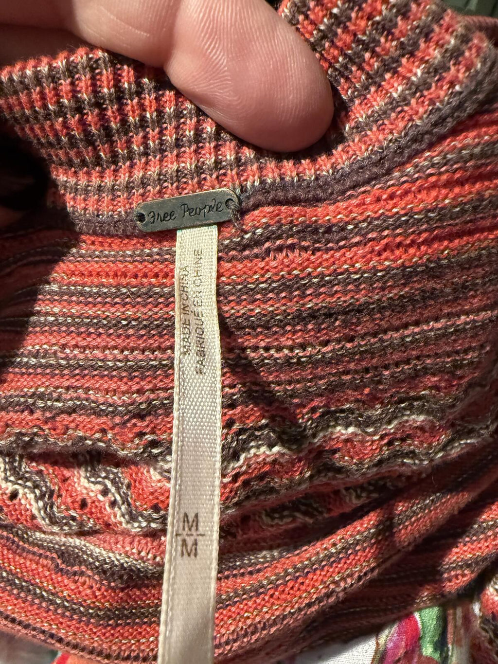 Free People Long Sleeve Knit Dress with Striped Pattern
