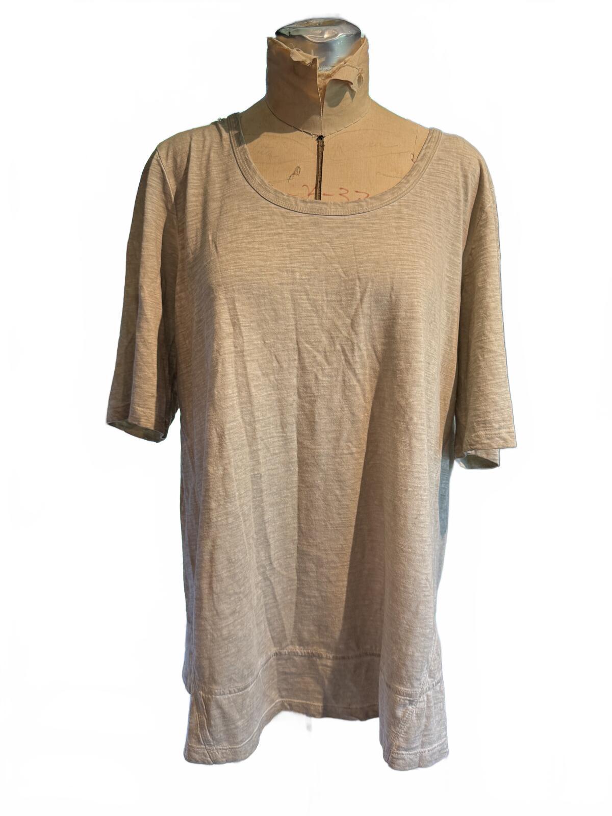 LOGO by Lori Goldstein Gray Casual Short Sleeve Top