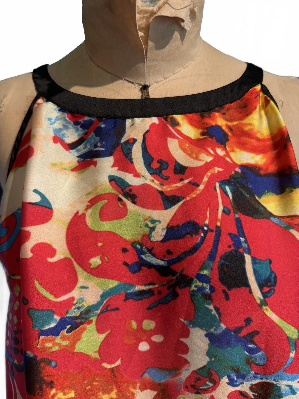 Hilary Radley for Katherine Barclay Abstract Print Sleeveless Top with Tie Back