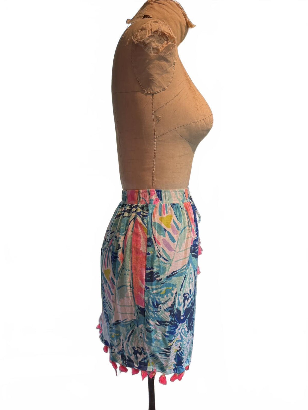 Lilly Pulitzer Colorful Sailboat Print Mini Skirt with Tassel Detail