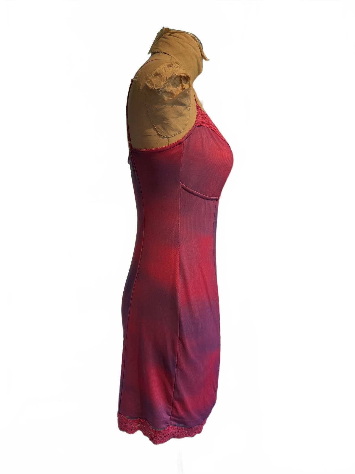 I. AM. GIA Pink and Purple Slip Dress with Lace Trim