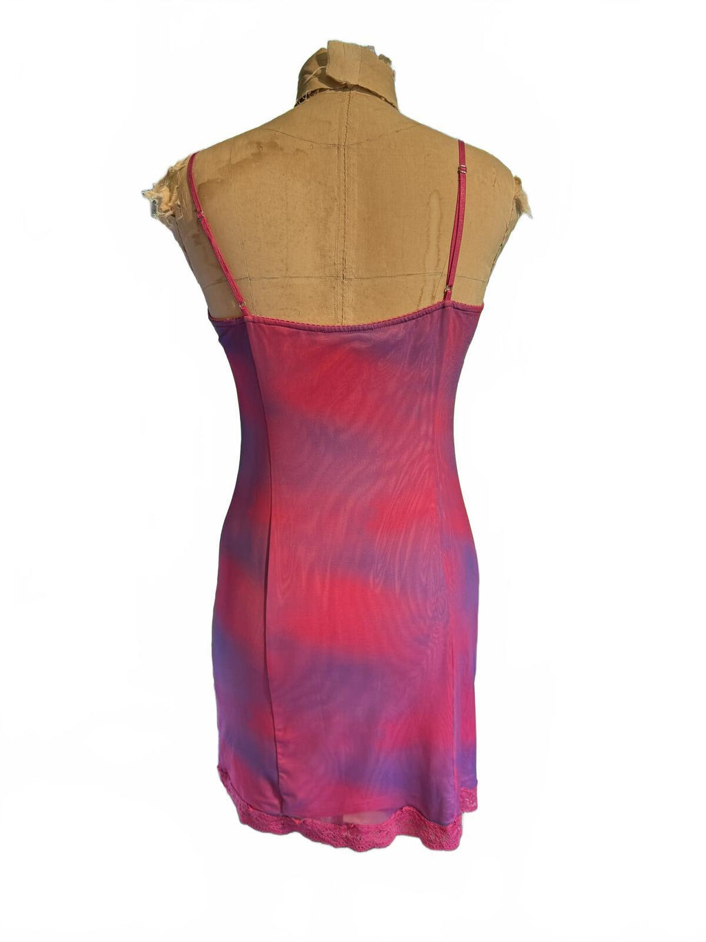 I. AM. GIA Pink and Purple Slip Dress with Lace Trim
