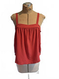 Urban Romantics Rust Red Button Side Sleeveless Top